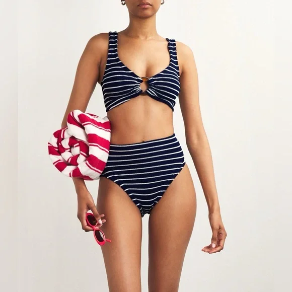 Hunza G | Swim | Hunza G Womens Blue Striped Nadine Bikini